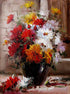 Red, Yellow & White Flowers in a Vase